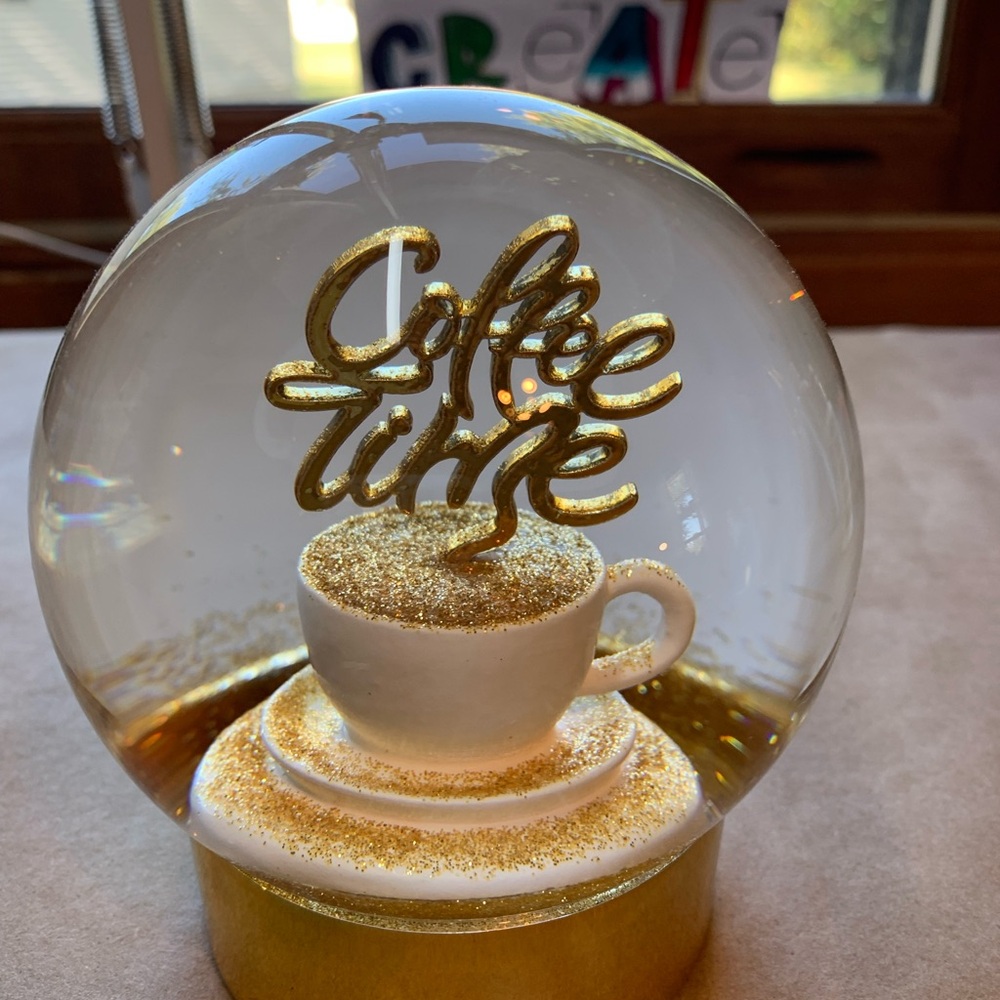 Gold Coffee Time Snow Globe